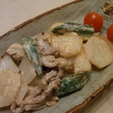 長いもと豚肉のマヨネーズ炒め