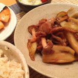 レンコンと豚肉煮