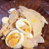 タケノコとゆで卵の和え物