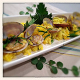あさりとセロリのサフランご飯