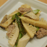 塩だれの豚肉とたけのこ炒め