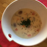 豆乳根菜クラムチャウダー