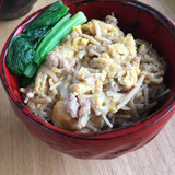 えのきと豚肉の卵とじ丼