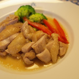 鶏肉のレンジ蒸し しょうがみりんソース