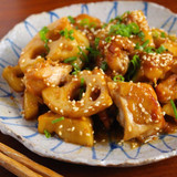 鶏とレンコンの生姜焼き