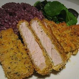 ハーブカツレツ、ワインライス添え