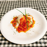 サラダチキンとトマトの柚子胡椒ソース