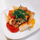 タイ風鶏肉とカブの炒め物