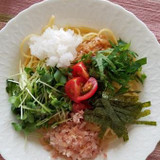 なめ茸と梅の和風スパゲティ