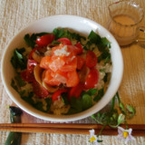 きれいな鮭丼ご飯