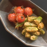 油が汚れにくい！オクラとミニトマトの唐揚げ
