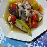 鯖缶でマリネ