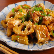 鶏とレンコンの生姜焼き