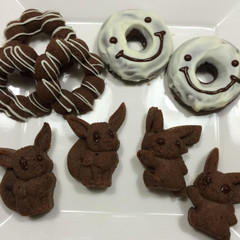 夏休みの親子レッスン。おからチョコドーナツです。
