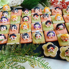 アイシングクッキーとデコメレンゲで鬼滅のキャラも再現できます