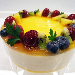 オレンジゼリーのチーズケーキ
