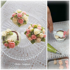 ローズカップケーキレッスン風景と先生さん💗の作品です！