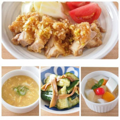 人気の油淋鶏をメインにした中華料理プレート♪