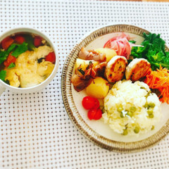 アスリート女子のランチプレートの会