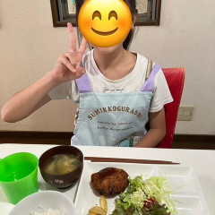 野菜もいっぱいミンチカツ「いただきまーす」