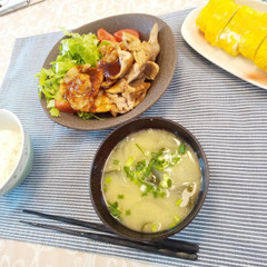 ある日の受講者様のお料理です。気取らない家庭料理です。