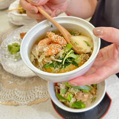 すくい豆腐の冷やし餡かけ