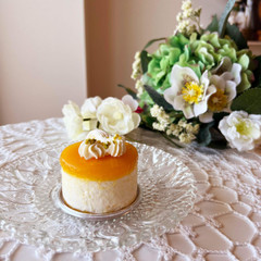 生徒さん作・パッションフルーツのチーズケーキです♪かわいい♪