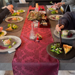 クリスマス盛り付けレッスンの様子です🎄