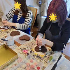 バレンタインケーキ。お友達でのご参加。
