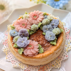 簡単チーズケーキの作り方と、あんこのお花絞りを学べるレッスン