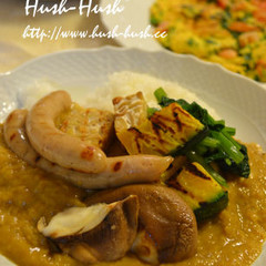 ★焼き野菜とソーセージのトッピングカレー★