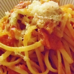 自家製パンチェッタでアマトリチャーナ