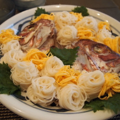 簡単豪華！塩が決め手の鯛そうめん。