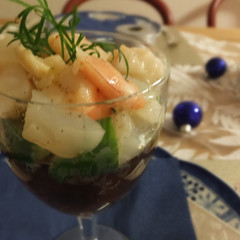 もずくゼリーとシーフードの前菜
