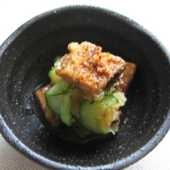 サンマ蒲焼缶詰の和え物