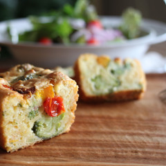 たっぷり野菜のケーク・サレ　（具材下準備）