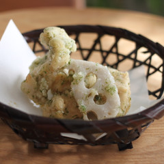 鶏むねと蓮根の磯部揚げ