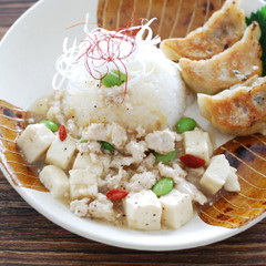 あっさりさっぱり塩麻婆豆腐&鍋炊きご飯☺︎