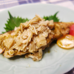 元気になる　ぶりのバジル焼き　えのきソース