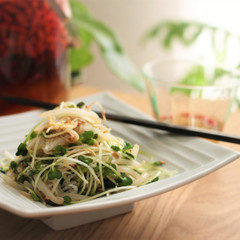 貝割れ菜としらすの中華風和え物