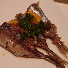 鯵のワイン煮込み