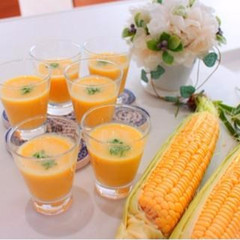 とうもろこしのひげ入りポタージュ