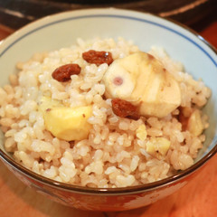 アンチエイジングに　枸杞酒の玄米栗ご飯