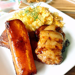 人参と豚肉のバルサミコソース