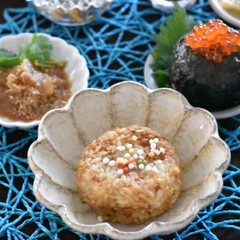 親子おにぎり&焼きおにぎりde鯛茶漬け🍙