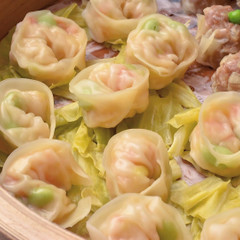 市販の皮deえび蒸し餃子♪