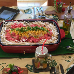 ホットプレートでペッパーランチ風らくらくご飯