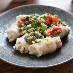 5分で完成！豚バラ肉の梅肉ソース添え