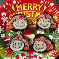 サンタ　デコ巻きずし