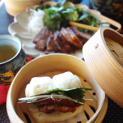 花巻と豚バラ煮